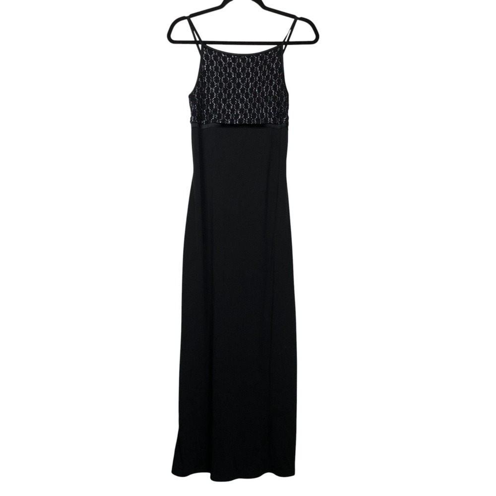 Vintage 90's Gothic Byer Too Black Maxi Dress Size M Vampcore Whimsigoth Grunge